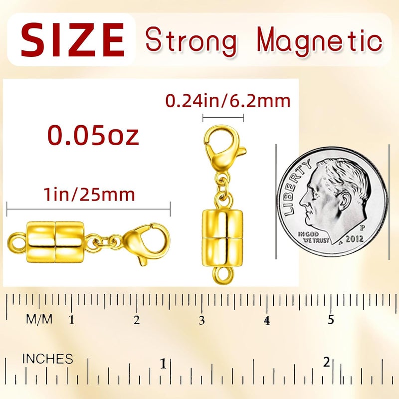 MKCYD Magnetic Necklace Clasp with Lobster Clasp,14K Gold and Silver Magnetic Jewelry Clasps for Necklace Extender Bracelet Closures - Image 3